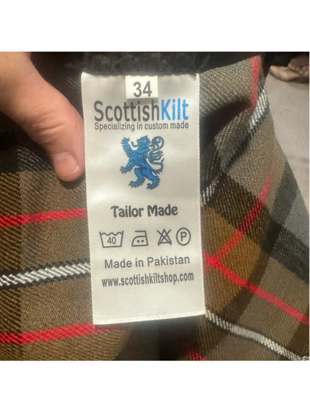 Scottish Kilt Men's 32 Brown Grey Plaid Tartan